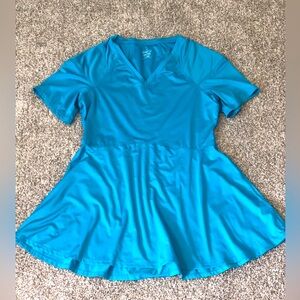 COPPERLIFE Teal Blue Posture Shirt Empire Waist sz XL
